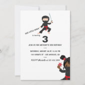 Ninja thema verjaardagsfeestje kaart (Voorkant)