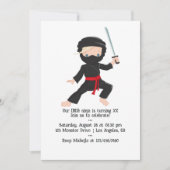 Ninja thema Verjaardagsfeestje Kaart (Voorkant)