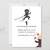 Ninja thema verjaardagsfeestje magnetische uitnodiging (Voorkant)
