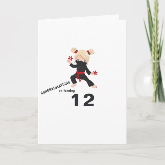 Ninja thema verjaardagsgroet kaart (Voorkant)