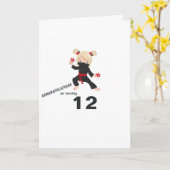 Ninja thema verjaardagsgroet kaart (Gele Bloem)