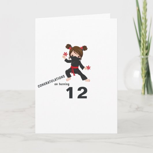 Ninja thema verjaardagsgroet kaart (Voorkant)