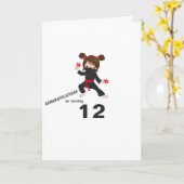 Ninja thema verjaardagsgroet kaart (Gele Bloem)