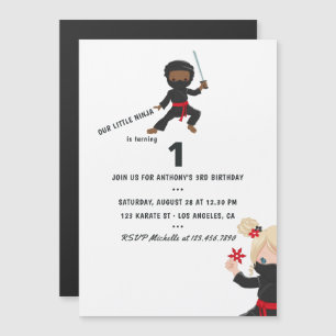 Ninja themed Birthday Party Magnetische Uitnodiging