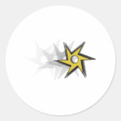 Ninja Throwing Star Ronde Sticker (Voorkant)