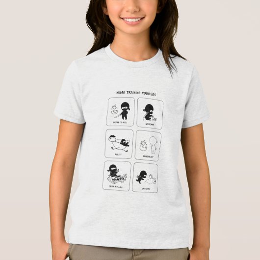 Ninja Training Coures Cartoon Comics Tri-Blend Shirt (Voorkant)