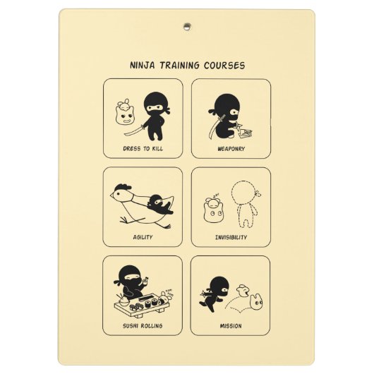 Ninja-trainingscursussen, aangepaste kleur klembord (Achterkant)