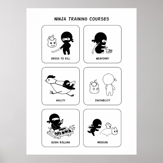 Ninja-trainingscursussen, aangepaste kleur poster (Voorkant)