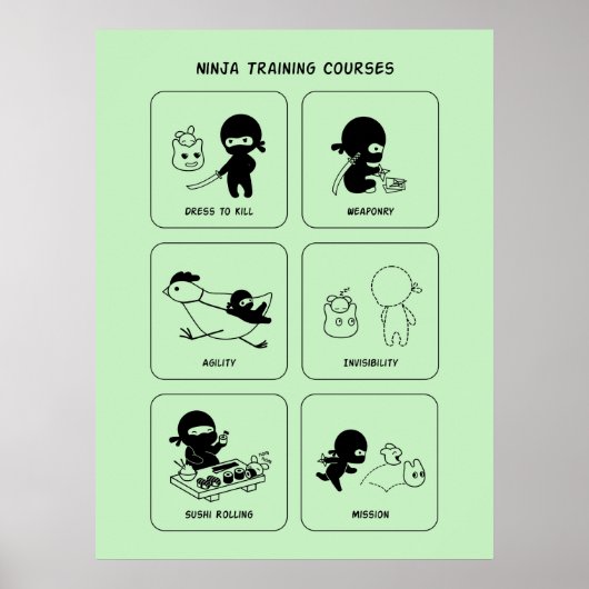 Ninja-trainingscursussen, aangepaste kleur poster (Voorkant)