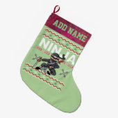 Ninja Ugly KerstSweater Grote Kerstsok (Voorkant (Hangend))