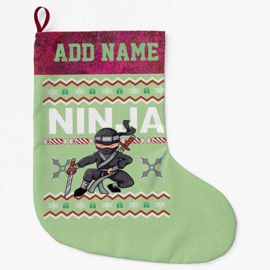 Ninja Ugly KerstSweater Grote Kerstsok (Voorkant)