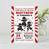 Ninja-uitnodiging, Ninja-verjaardag Kaart (Staand voorkant)