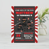 Ninja-uitnodiging, Ninja-verjaardag Kaart (Staand voorkant)