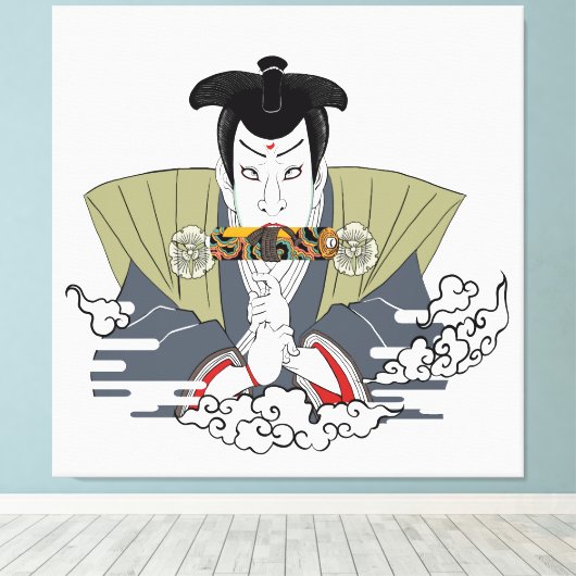 Ninja Ukiyo-e Art Canvas Afdruk (Insitu (Houten vloer))