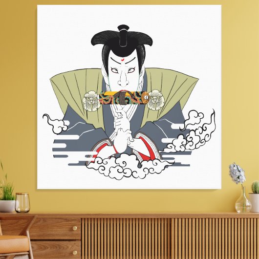 Ninja Ukiyo-e Art Canvas Afdruk (Insitu (Woonkamer))