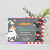 Ninja unicorn kaart (Staand voorkant)