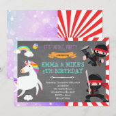 Ninja unicorn kaart (Voorkant / Achterkant)