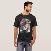Ninja Unicorn Riding Dinosaur T rex T-shirt (Voorkant volledig)