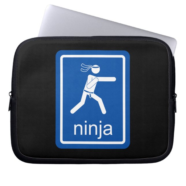 ninja universeel teken. laptop sleeve (Voorkant)