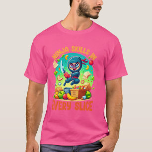 Ninja-vaardigheden in elke Slice Warrior Grappig T-shirt