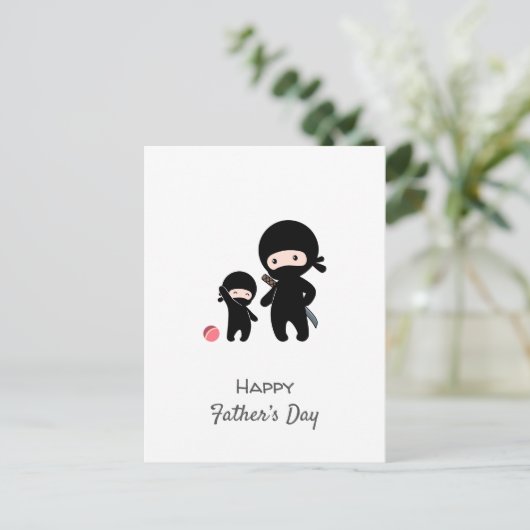 Ninja Vader en Kind Briefkaart (Staand voorkant)