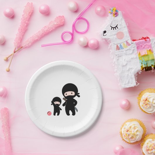 Ninja Vader en Kind Papieren Bordje (Feest)