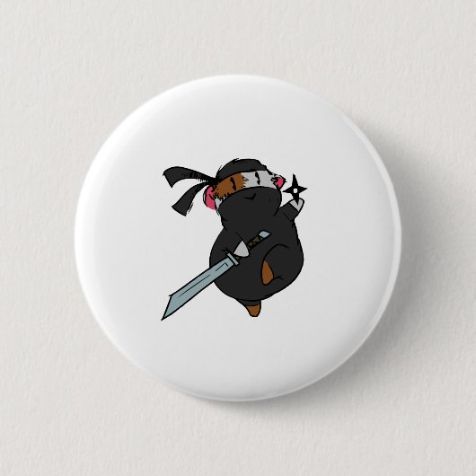 ninja varken-01 ronde button 5,7 cm (Voorkant)
