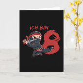 Ninja Vechters Ben Ik 8 Jaar Kaart (Gele Bloem)