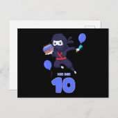 NINJA VERJAARDAG 10 10e verjaardag Jongen Comic Li Briefkaart (Voorkant / Achterkant)