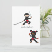 Ninja verjaardag bedankkaart (Staand voorkant)