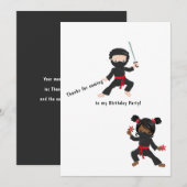 Ninja verjaardag bedankkaart (Voorkant / Achterkant)