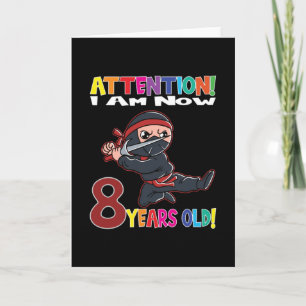 Ninja Verjaardag Ik Ben Nu 8 Jaar Oud Kaart