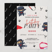 Ninja verjaardag kaart (Voorkant / Achterkant)