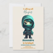 Ninja Verjaardag Karate Party Kaart (Voorkant)