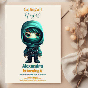 Ninja Verjaardag Karate Party Kaart