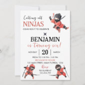 Ninja Verjaardag Uitnodiging Ninja Party (Voorkant)