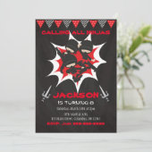 Ninja Verjaardag Uitnodiging, Ninja Verjaardag Par Kaart (Staand voorkant)