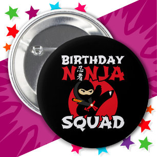 Ninja Verjaardagsfeest Thema Verjaardag Ninja Squa Ronde Button 5,7 Cm