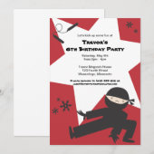Ninja verjaardagsfeest uitnodiging (Voorkant / Achterkant)