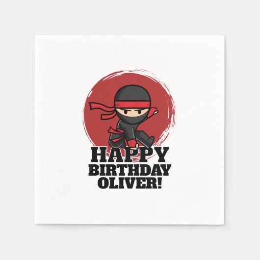 Ninja verjaardagsfeestje servet (Voorkant)