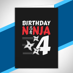 Ninja Verjaardagsfeestje - Verjaardags Ninja 4 Kaart