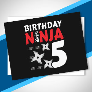 Ninja Verjaardagsfeestje - Verjaardags Ninja 5 Briefkaart