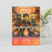 Ninja-verjaardagsuitnodiging Kaart (Staand voorkant)