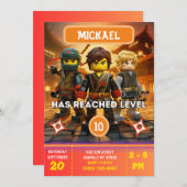 Ninja-verjaardagsuitnodiging Kaart (Voorkant / Achterkant)