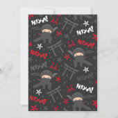 Ninja verjaardagsuitnodiging Karate verjaardagsfee Kaart (Achterkant)