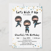 Ninja verjaardagsuitnodiging - Ninja Party Kaart (Voorkant)