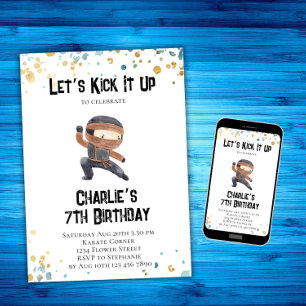 Ninja verjaardagsuitnodiging - Ninja Party Kaart