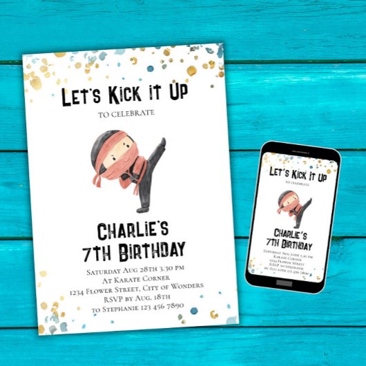 Ninja verjaardagsuitnodiging - Ninja Party Kaart