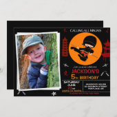 Ninja verjaardagsuitnodiging Ninja-strijder Kaart (Voorkant / Achterkant)