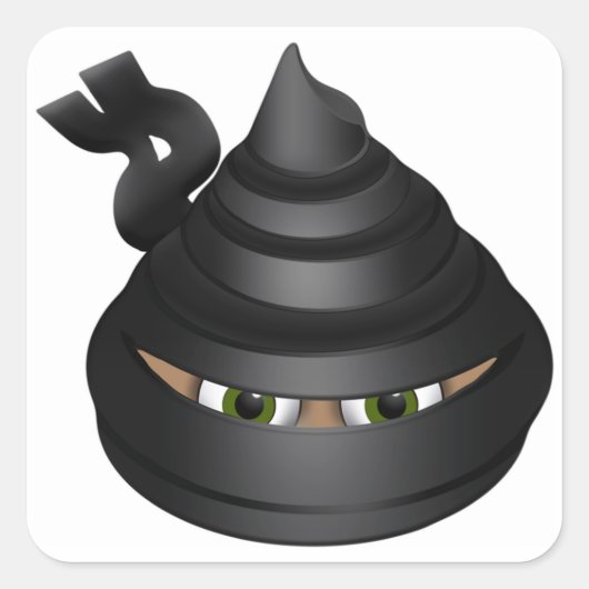 Ninja Vierkante Sticker (Voorkant)